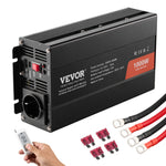 VEVOR чистая синусоида инвертор преобразователь мощности 1000W DC12V AC230V, инвертор LCD, пульт дистанционного управления, CE