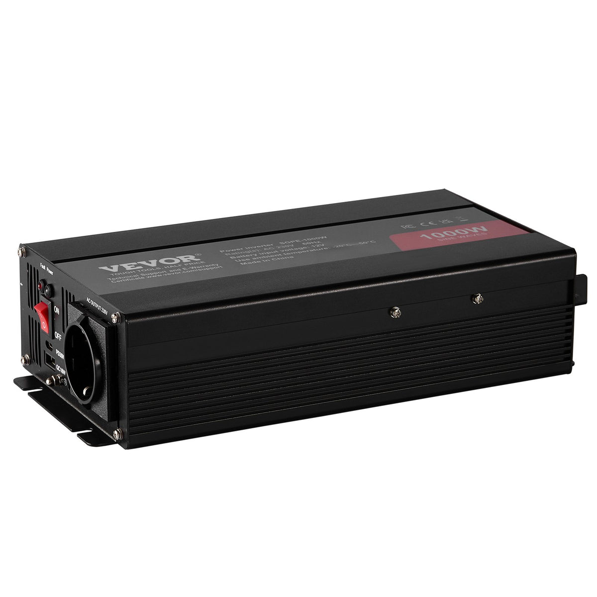 VEVOR чистая синусоида инвертор преобразователь мощности 1000W DC12V AC230V, инвертор LCD, пульт дистанционного управления, CE