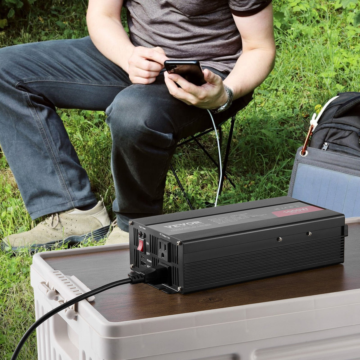 VEVOR чистая синусоида инвертор преобразователь мощности 1000W DC12V AC230V, инвертор LCD, пульт дистанционного управления, CE