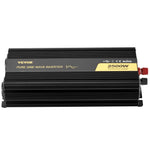 VEVORi puhas siinuslaine inverter 2500W DC 12V kuni AC 230V, USB port, LCD ekraan, kaugjuhtimispult, turvakaitsed ja energiamuundur, mis sobib RV, veoautodele, paatidele ja hädaolukordadele.