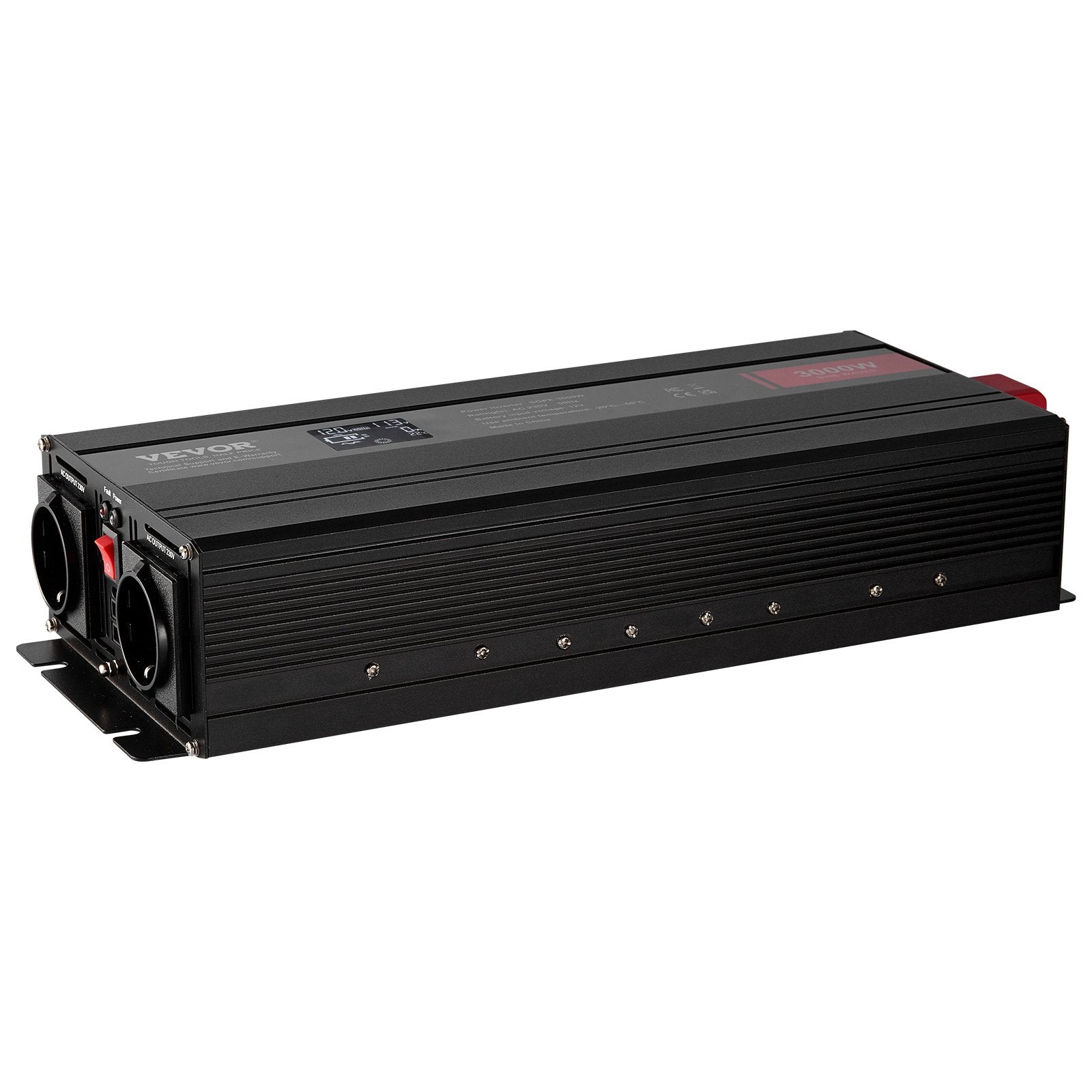 VEVOR puhta siinuslaine inverter 3000 W DC12V AC230V inverter LCD, kaugjuhtimispult, CE