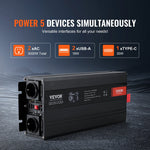 VEVOR puhta siinuslaine inverter 3000 W DC12V AC230V inverter LCD, kaugjuhtimispult, CE