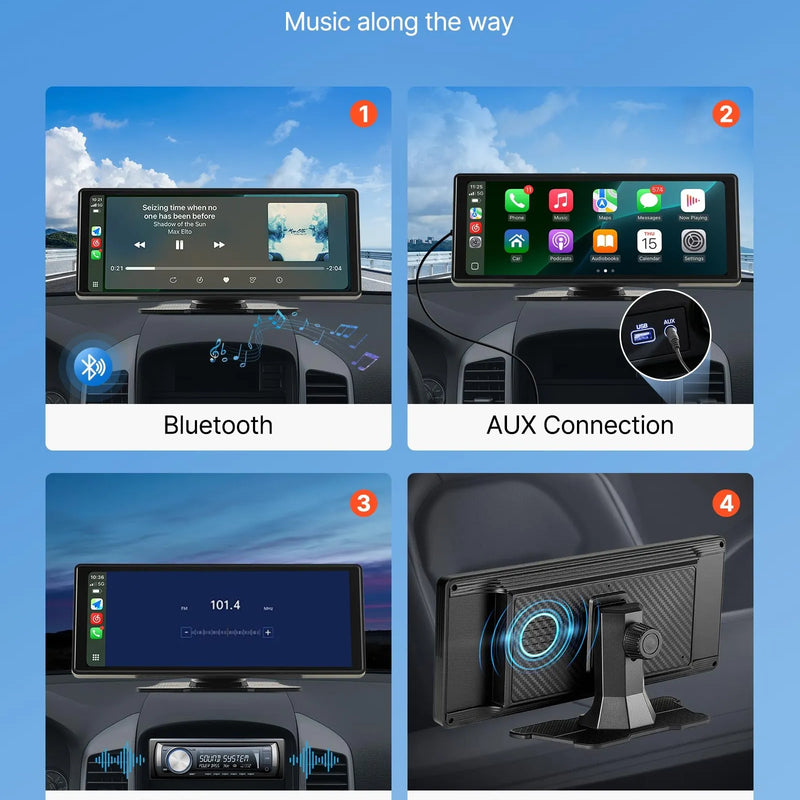 Auto multimediju atskaņotājs ar skārienekrānu 254 mm, Apple CarPlay, Android Auto, Bluetooth