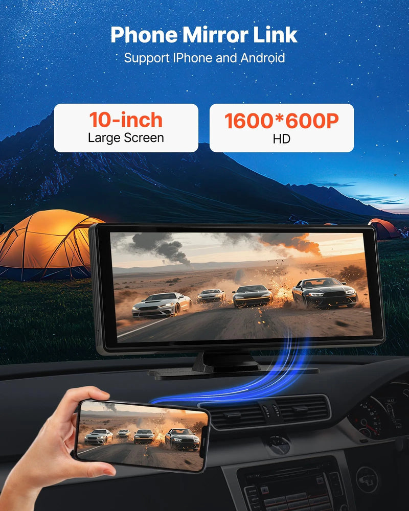 Auto multimediju atskaņotājs ar skārienekrānu 254 mm, Apple CarPlay, Android Auto, Bluetooth