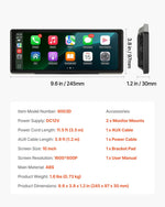 Автомобильный мультимедийный проигрыватель с сенсорным экраном 254 мм, Apple CarPlay, Android Auto, Bluetooth