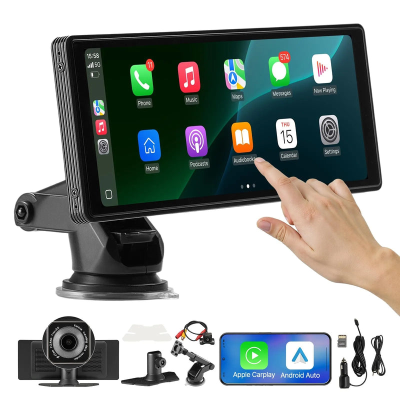 Automašīnas multimediju sistēma ar 25,4 cm skārienekrānu, Apple CarPlay, Android Auto, priekšējo/aizmugurējo kameru