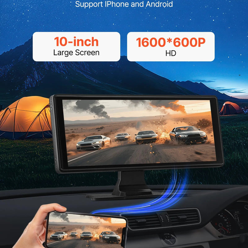 Automašīnas multimediju sistēma ar 25,4 cm skārienekrānu, Apple CarPlay, Android Auto, priekšējo/aizmugurējo kameru