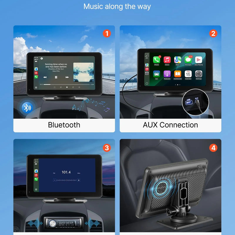 Automašīnas 17,8 cm skārienekrāna radio ar Apple CarPlay, Android Auto un atpakaļskata kameru