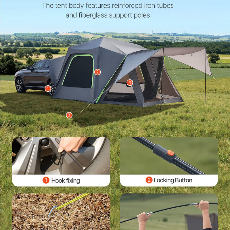 VEVOR SUV telts kempingam ar nojumi, ūdensizturīga, 5-8 personām