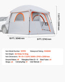 VEVOR SUV telts 6 personām 3,05 × 2,74 m, 3 sezonu bagāžnieka telts ar ventilējamām durvīm un sieta logiem, PU2000 mm ūdensizturība, divējāda lietošana, piemērota kempingam un pārgājieniem