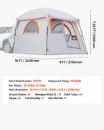 VEVOR SUV Tent for 6 People, 3.05 × 2.74 m, 3-season roof rack tent with ventilated doors and mesh windows, PU 2000 mm water resistance, dual-purpose, suitable for camping and hiking
