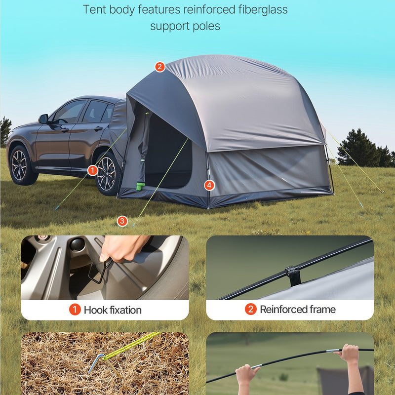 VEVOR Automobiļa Telts 2400 x 2400 x 2150 mm, Ūdensnecaurlaidīga (PU2000), Piemērota 5-8 Personām