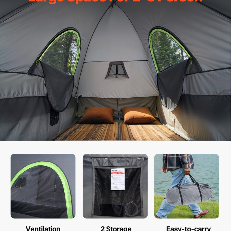 VEVOR Kravas Automobiļa Telts 244–250 cm, Ūdensnecaurlaidīga (PU2000) Pikapa Gultas Kempinga Telts, Piemērota 2–3 Personām