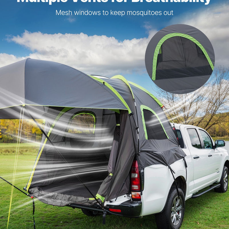 VEVOR Kravas Automobiļa Telts 244–250 cm, Ūdensnecaurlaidīga (PU2000) Pikapa Gultas Kempinga Telts, Piemērota 2–3 Personām