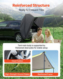 VEVOR SUV telts ar saules nojumi, visu sezonu bagāžnieka telts, PU2000 mm ūdensizturīga auto aizmugures durvju kempinga telts, pārnēsājama saules aizsardzības patversme ar pārnēsāšanas somu pārgājieniem brīvā dabā