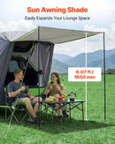 VEVOR SUV telts ar saules nojumi, visu sezonu bagāžnieka telts, PU2000 mm ūdensizturīga auto aizmugures durvju kempinga telts, pārnēsājama saules aizsardzības patversme ar pārnēsāšanas somu pārgājieniem brīvā dabā