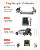 VEVOR SUV telts ar saules nojumi, visu sezonu bagāžnieka telts, PU2000 mm ūdensizturīga auto aizmugures durvju kempinga telts, pārnēsājama saules aizsardzības patversme ar pārnēsāšanas somu pārgājieniem brīvā dabā