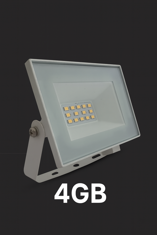 4Gab. 10W(850Lm) LED prožektors, V-TAC, IP65, balts, neitrāli balta gaisma 4000K