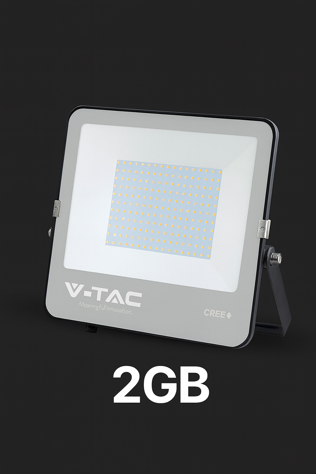 2. 200W (27,000 lm) LED floodlight without motion sensor, V-TAC, IP65, black, cool white light 6,500 K