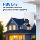 EZVIZ HB8 2K 4MP Ar akumulatoru darbināma grozāmā un pagriežamā Wi-Fi kamera