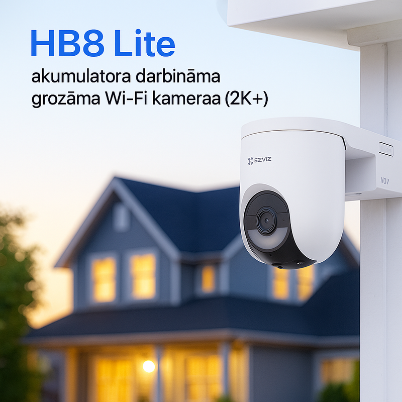 EZVIZ HB8 2K 4MP Ar akumulatoru darbināma grozāmā un pagriežamā Wi-Fi kamera