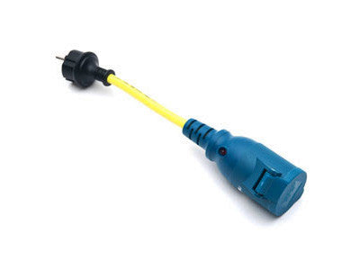 Adapter Schuko male -> CEE female, yellow, 30 cm