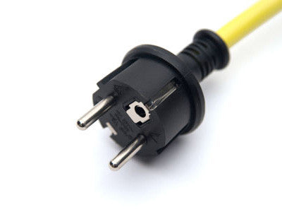 Adapter Schuko male -> CEE female, yellow, 30 cm