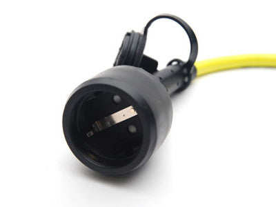 Schuko female -> CEE male, желтый