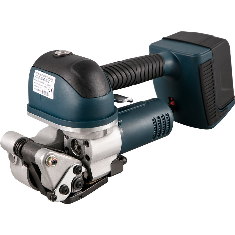 VEVOR elektriskais lentu stiprināšanas rīks DD19A – rokas strapping iekārta PP/PET lentēm 10–16 mm platumā, ar elektrisko metināšanu un regulējamu spriegojumu 400–3500 N, akumulatora darbināma