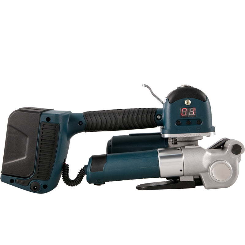 VEVOR elektriskais lentu stiprināšanas rīks DD19A – rokas strapping iekārta PP/PET lentēm 10–16 mm platumā, ar elektrisko metināšanu un regulējamu spriegojumu 400–3500 N, akumulatora darbināma