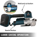 VEVOR elektriskais lentu stiprināšanas rīks DD19A – rokas strapping iekārta PP/PET lentēm 10–16 mm platumā, ar elektrisko metināšanu un regulējamu spriegojumu 400–3500 N, akumulatora darbināma