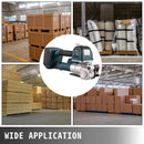 VEVOR elektriskais lentu stiprināšanas rīks DD19A – rokas strapping iekārta PP/PET lentēm 10–16 mm platumā, ar elektrisko metināšanu un regulējamu spriegojumu 400–3500 N, akumulatora darbināma