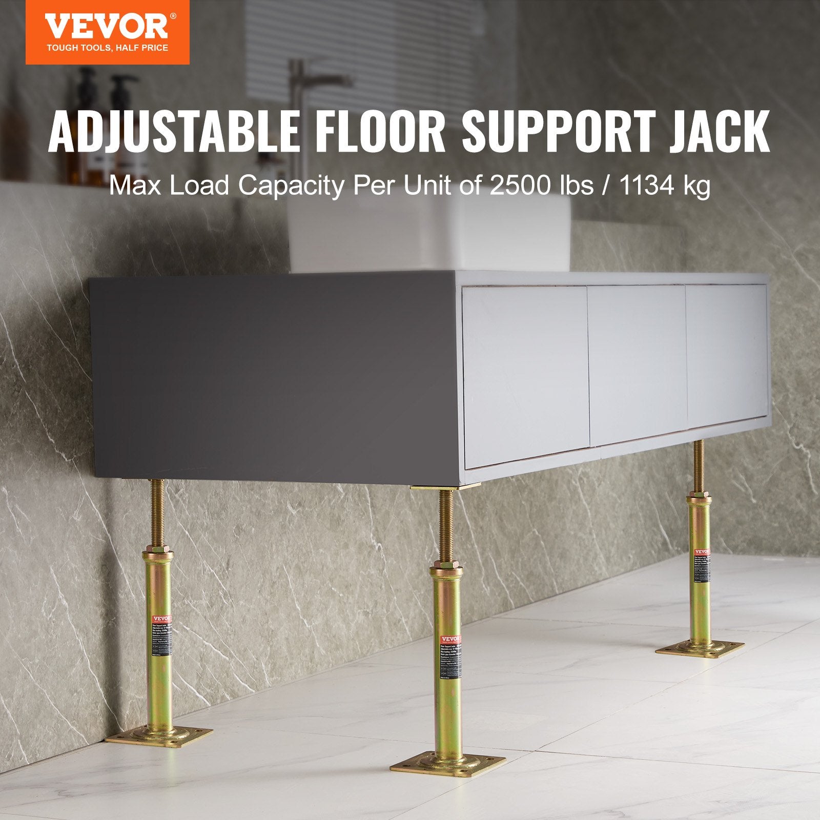 VEVOR 4 gabali regulējami grīdas pacēlāji mājas grīdas izlīdzināšanai, pacelšanas augstums 29,46-40,64 cm