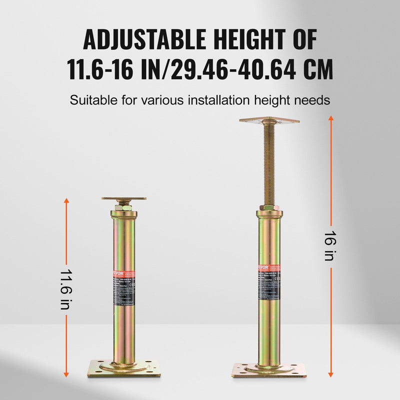 VEVOR 4 gabali regulējami grīdas pacēlāji mājas grīdas izlīdzināšanai, pacelšanas augstums 29,46-40,64 cm
