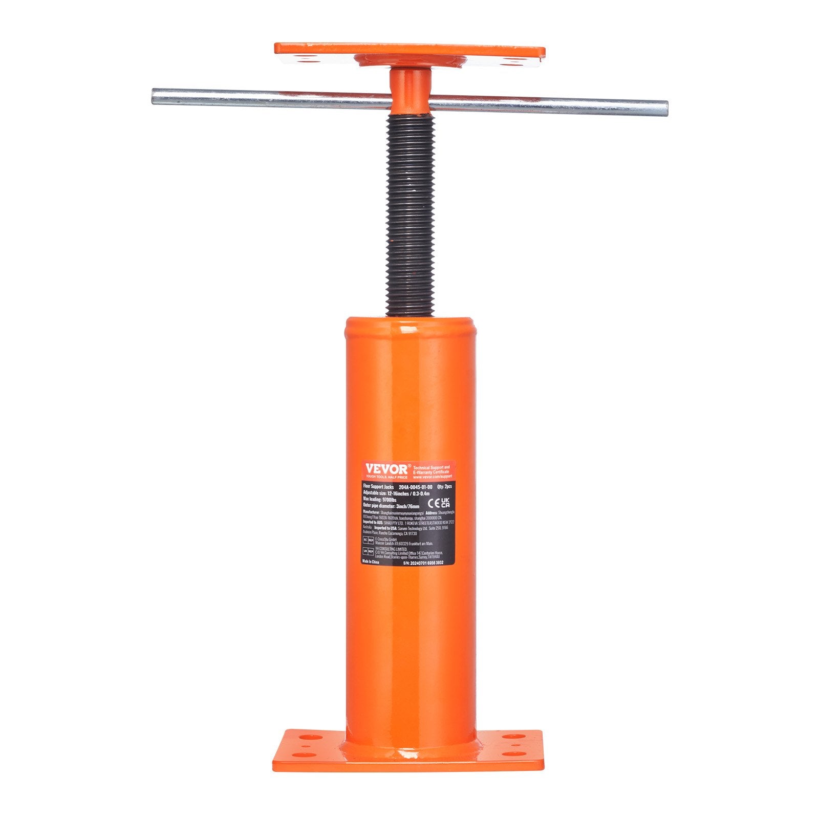 VEVOR Regulējams grīdas domkrats mājas grīdas izlīdzināšanai, pacelšanas augstums 30,48–40,64 cm