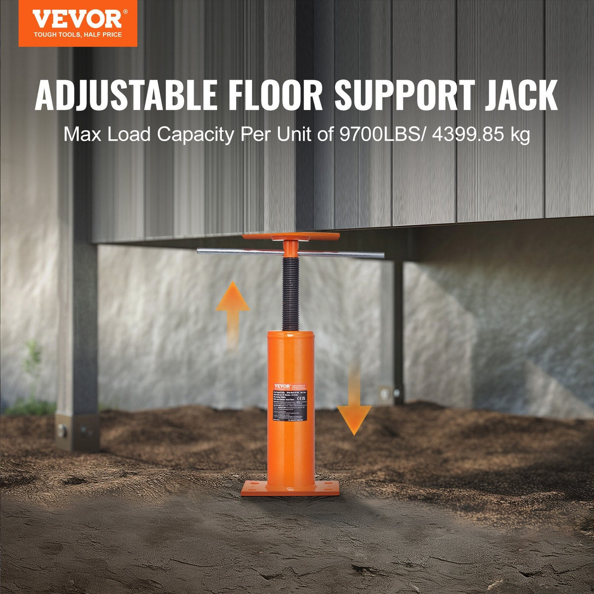 VEVOR Regulējams grīdas domkrats mājas grīdas izlīdzināšanai, pacelšanas augstums 30,48–40,64 cm
