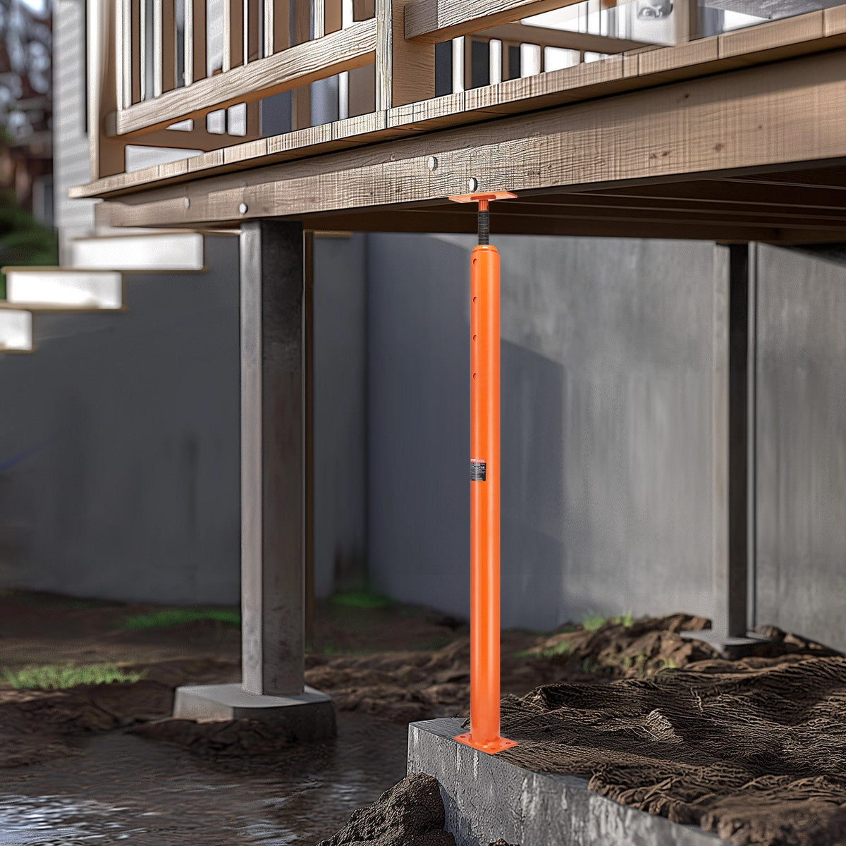 VEVOR Regulējams grīdas domkrats mājas grīdas izlīdzināšanai, pacelšanas augstums 137-381 cm