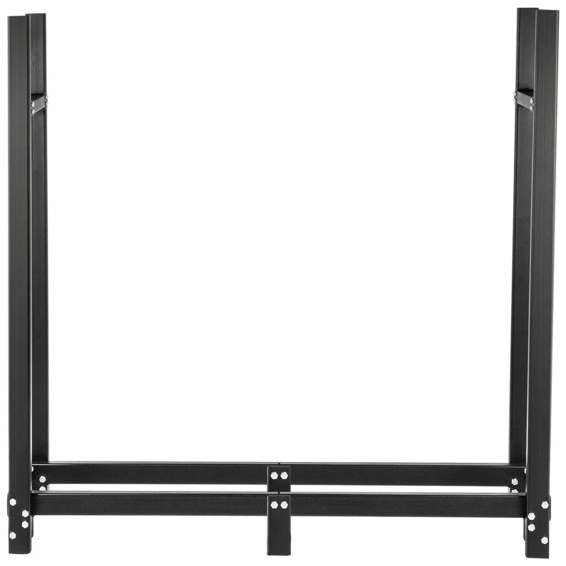 VEVOR malkas statīvs ar pārsegu un kamīna instrumentu komplektu, 1,83 m āra malkas turētājs, tērauda konstrukcija, kravnesība līdz 590 kg, melns statīvs malkas uzglabāšanai