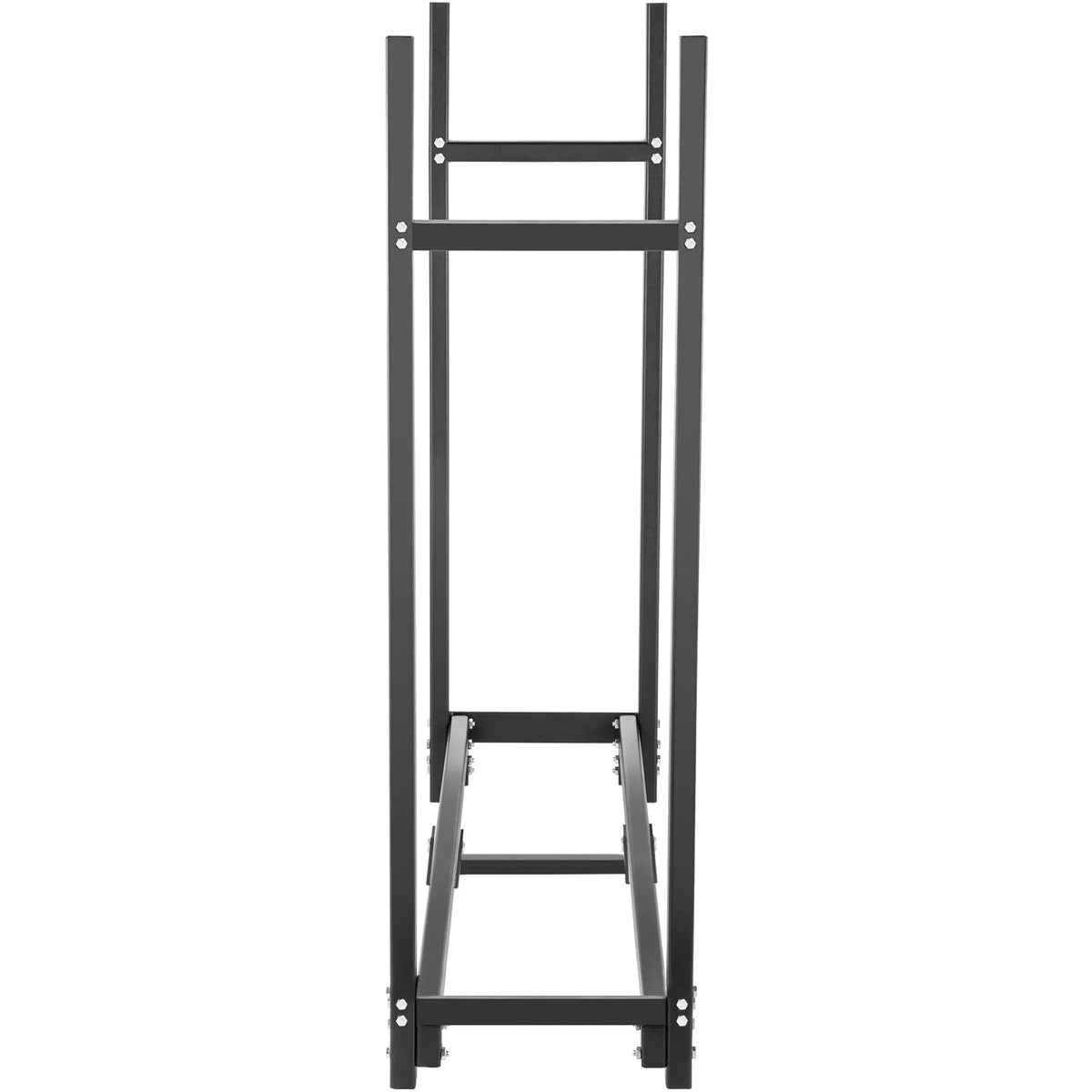 VEVOR malkas statīvs ar pārsegu un kamīna instrumentu komplektu, 2,44 m āra malkas turētājs, melna tērauda konstrukcija, kravnesība līdz 590 kg, malkas uzglabāšana
