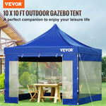 VEVOR  3 x 3 m Pop-Up Gazebo Nojume Regulējams augstums | Ērta uzstādīšana | Kompakta uzglabāšana, ar Noņemamām Sienām un Ratiņsomu, UV izturīga un ūdensnecaurlaidīga, piemērota ballītēm, dārzam un pagalmam, zila