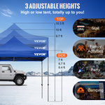 VEVOR  3 x 3 m Pop-Up Gazebo Nojume Regulējams augstums | Ērta uzstādīšana | Kompakta uzglabāšana, ar Noņemamām Sienām un Ratiņsomu, UV izturīga un ūdensnecaurlaidīga, piemērota ballītēm, dārzam un pagalmam, zila