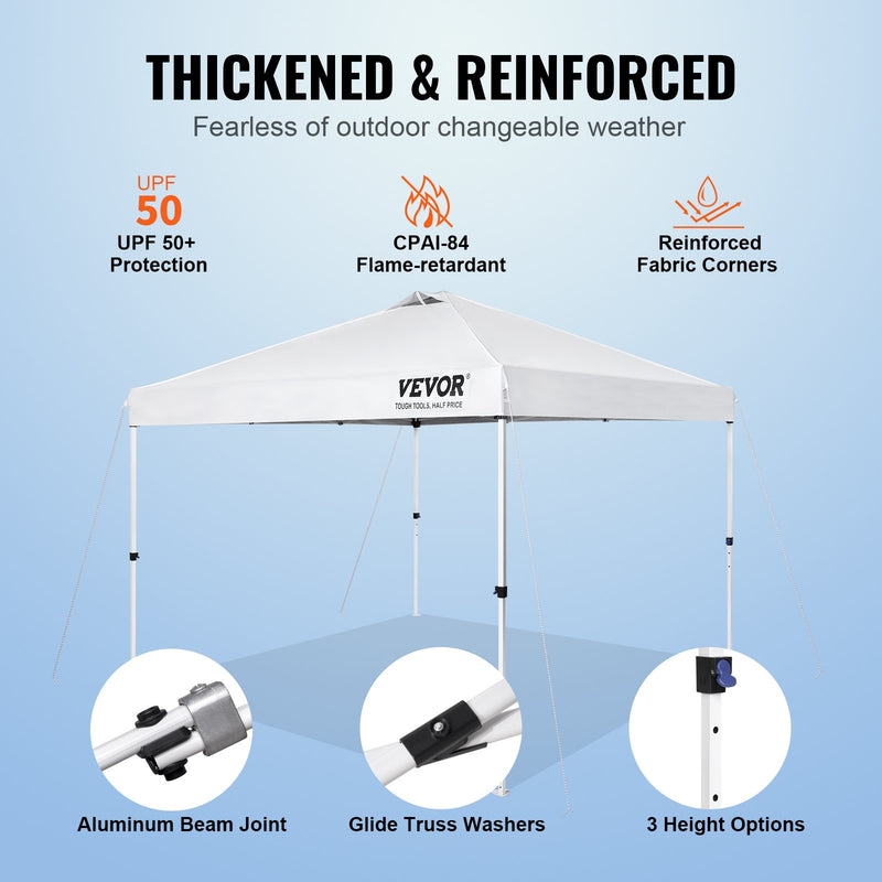 VEVOR Retractable awning 305 x 305 cm, with wheel storage bag and special accessories bag, white