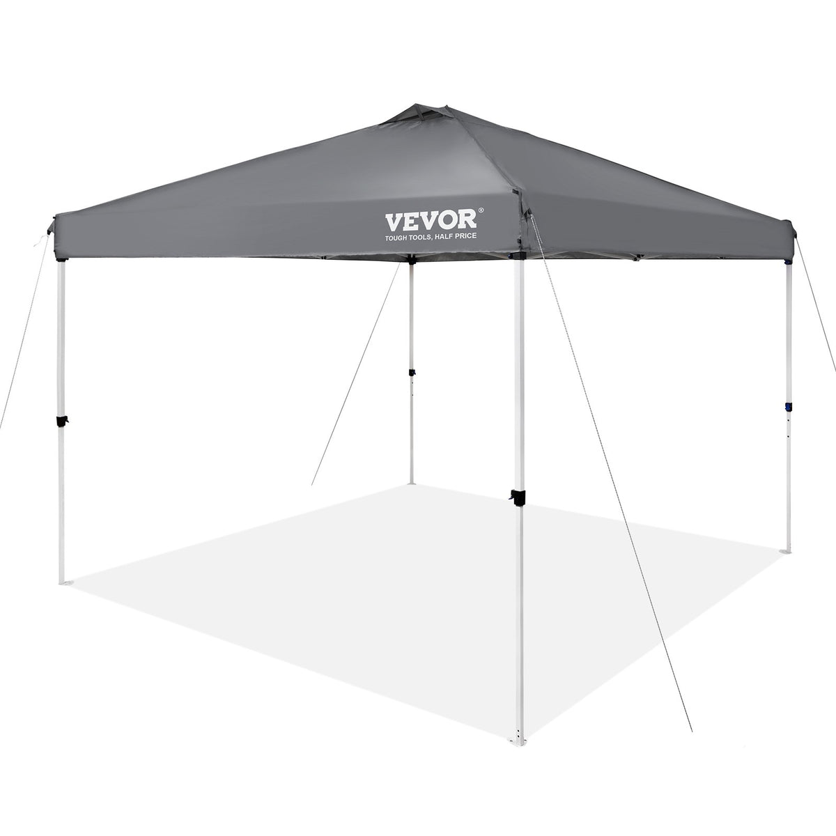 VEVOR Izvelkama nojume 305 x 305 cm, aprīkota ar riteņu glabāšanas somu un specializētu aksesuāru somu, tumši pelēka