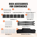 VEVOR Pop-Up 305 x 610 cm izvelkamā nojumes telts ar sānu sienām ērti uzņem 12–16 cilvēkus, balta