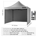 VEVOR Pop-up shed 3x3 m with side walls, dark grey
