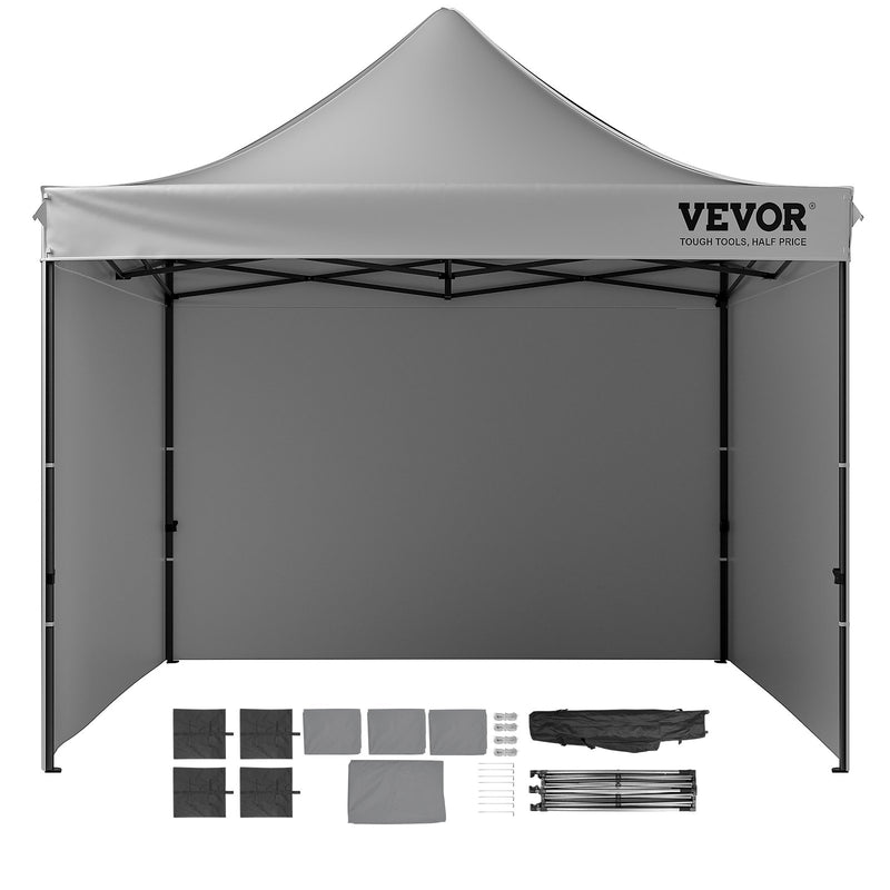 VEVOR Pop-up shed 3x3 m with side walls, dark grey