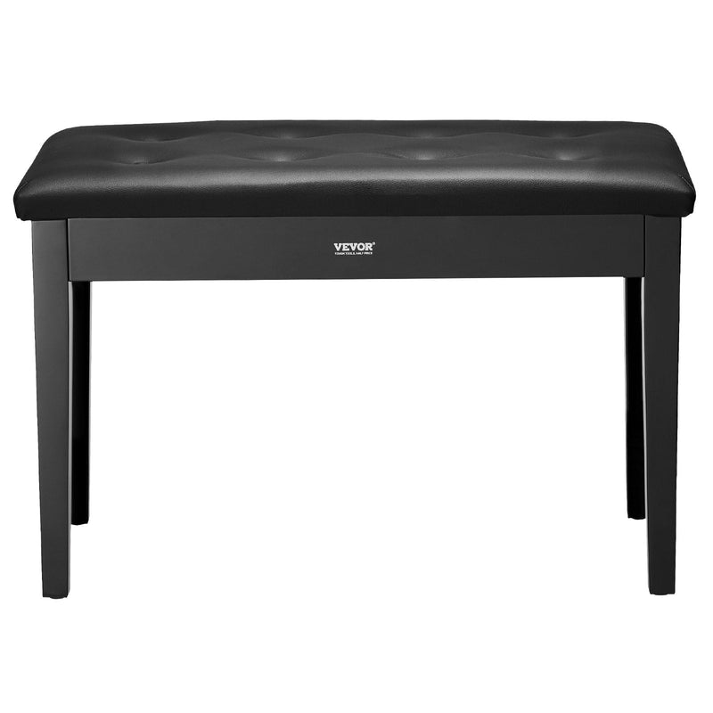 VEVOR duetu klavieru sols ar polsterētu sēdvirsmu un iebūvētu uzglabāšanas nodalījumu, koka konstrukcija, 750 × 355 × 490 mm
