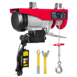 VEVOR electric hoist, lifting power 1000 kg, 1600W, 220V, steel wire rope winch with wireless remote control, lifting height 12,2 m, suitable for garages, warehouses and factories.