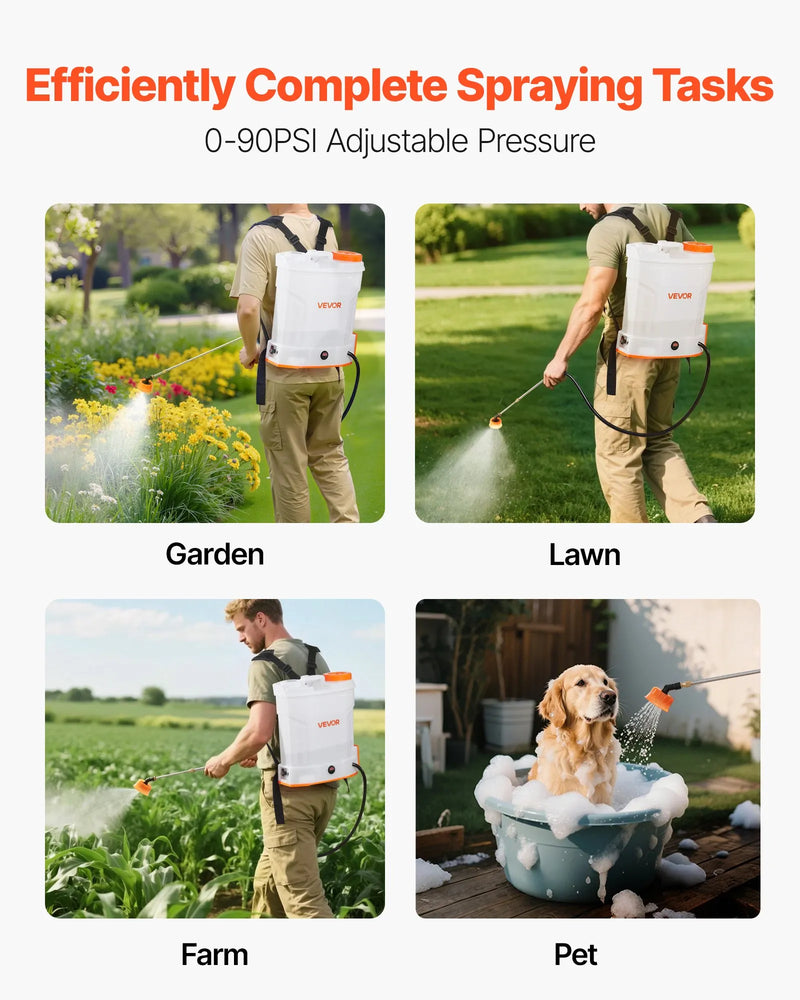 12 litru akumulatora mugursomas smidzinātājs, 0–6,2 bar, 2 h darbības laiks, dārzam un zālienam