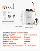 12 litru akumulatora mugursomas smidzinātājs, 0–6,2 bar, 2 h darbības laiks, dārzam un zālienam